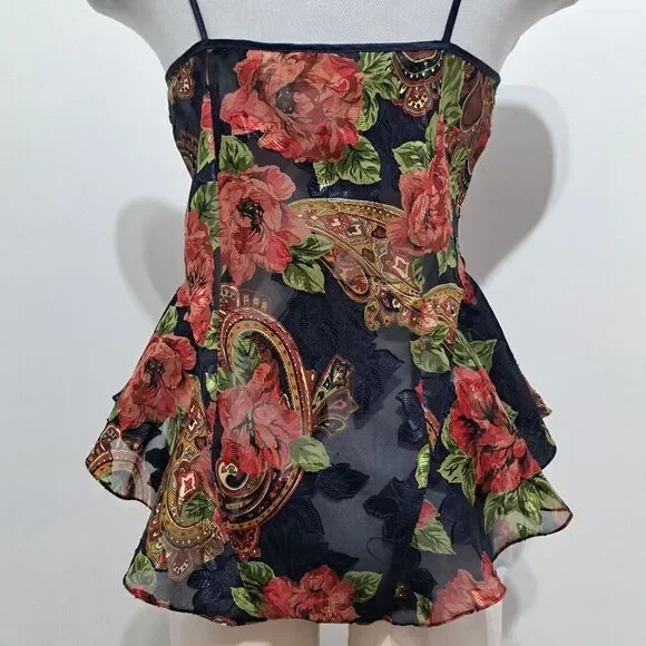 Vintage Victoria's Secret Floral Intimates Y2K Bodysuit Small Multi- Color - Picture 13 of 14